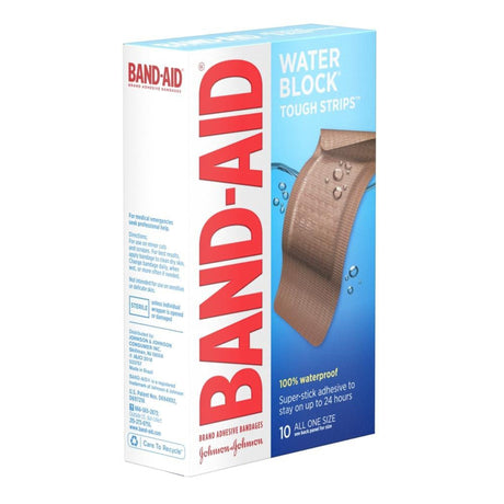Waterproof Adhesive Strip Band-AidÂ® Water BlockÂ® Tough Stripsâ„¢ XL Plastic Tan 1-3/4 X 4 Inch Sterile - BeHope
