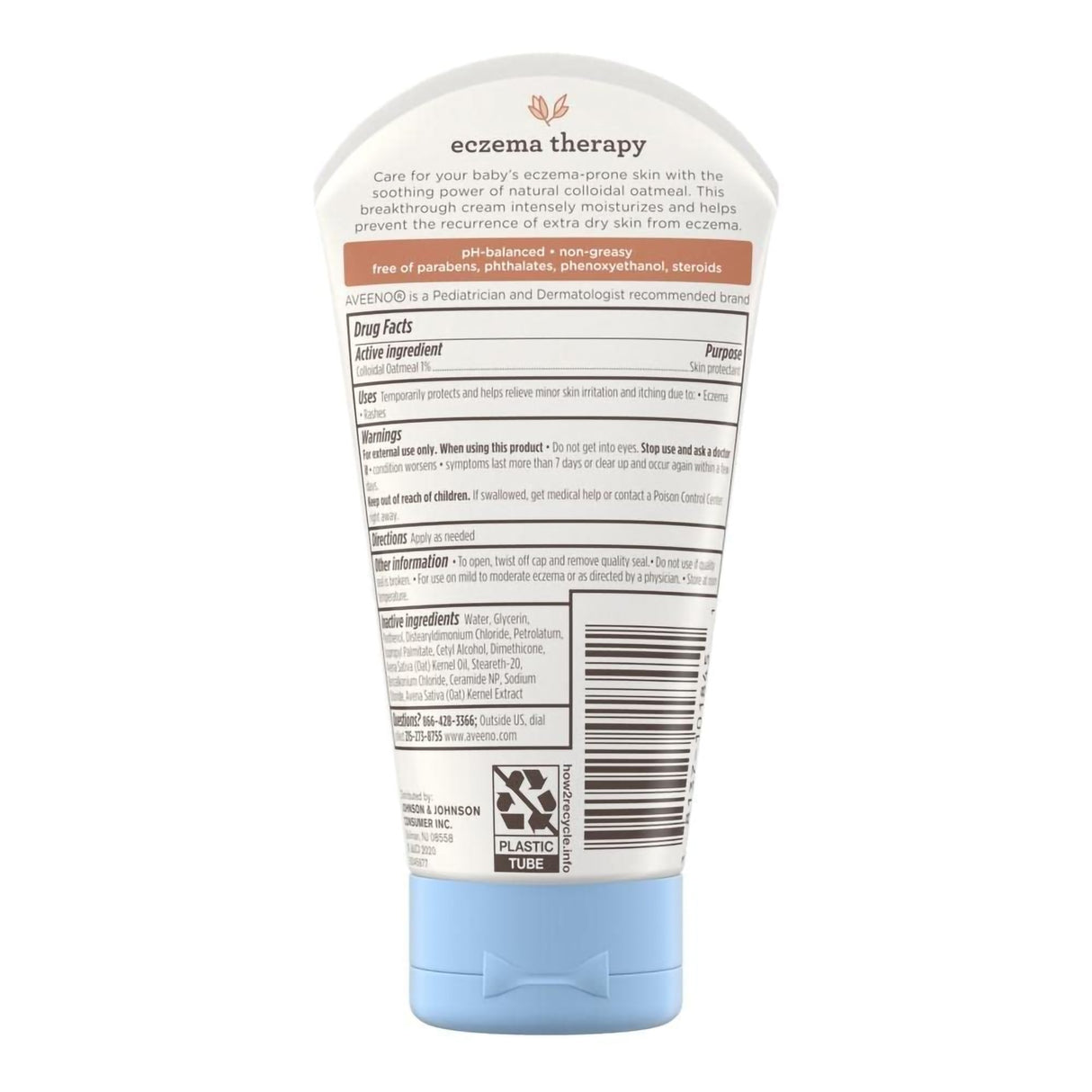 Baby Lotion Aveeno® Baby Eczema Therapy 5 oz. Tube Unscented Cream - BeHope