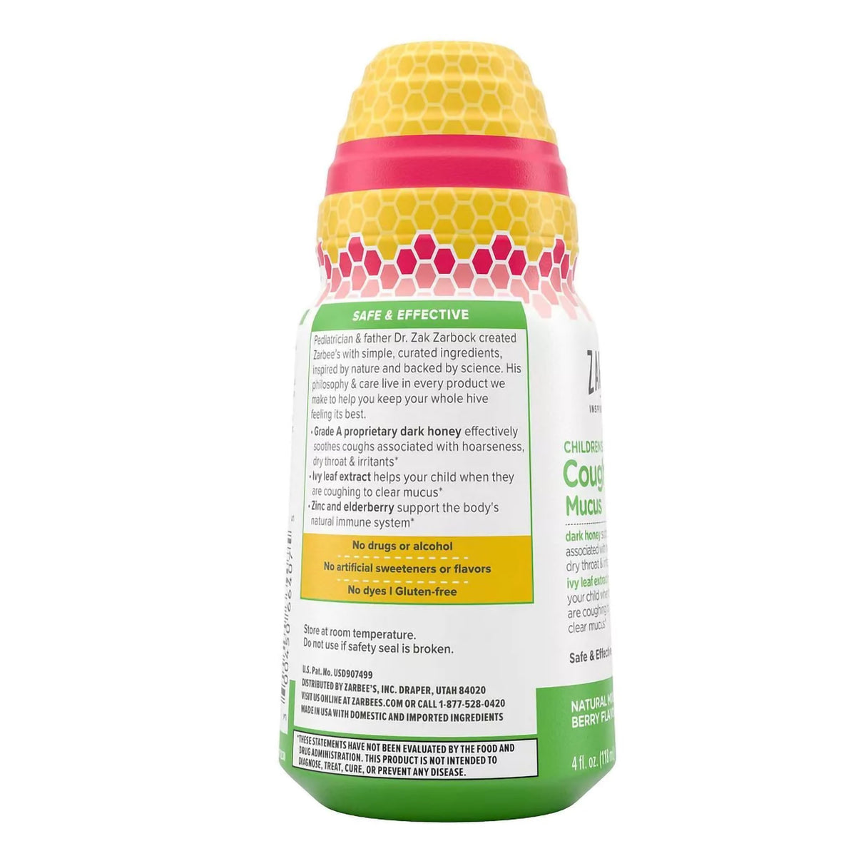 Children's Cold and Cough Relief Zarbee's® Cough Syrup + Mucus 6 g Strength Syrup 4 oz. - BeHope