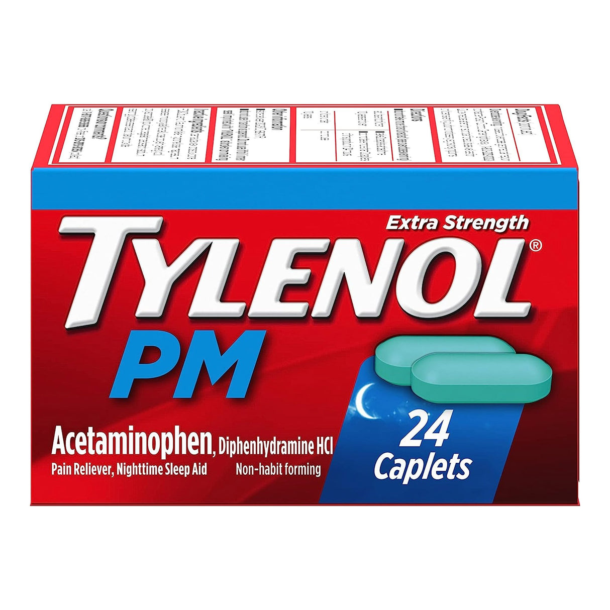 Night Time Pain Relief Tylenol® PM 500 mg - 25 mg Strength Acetaminophen Capsule - BeHope