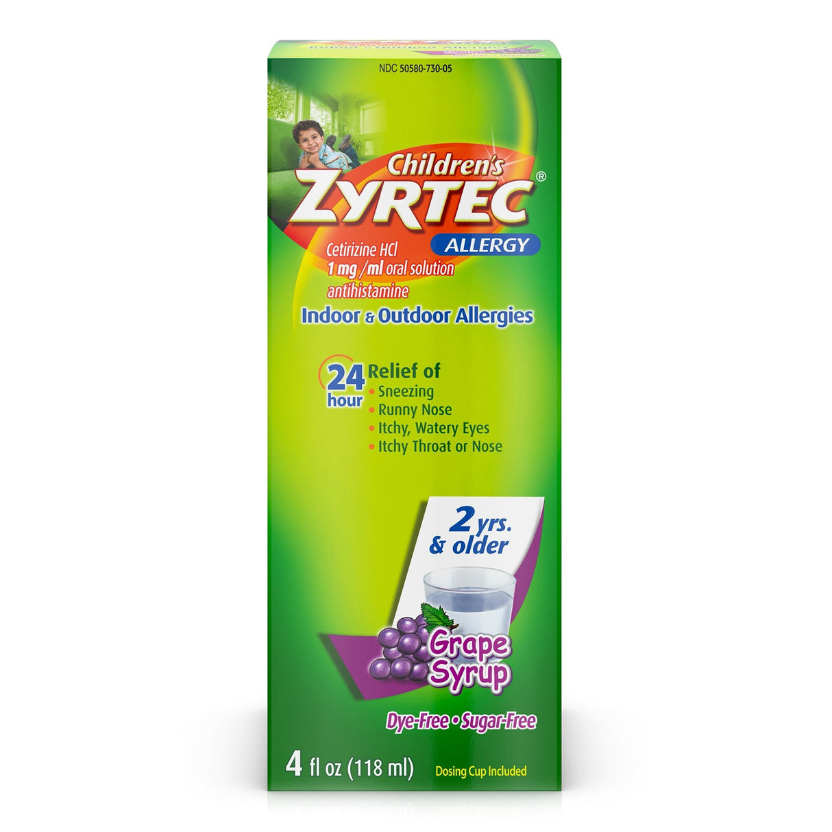 Children's Allergy Relief Zyrtec® 1 mg / 1 mL Strength Solution 4 oz. - BeHope