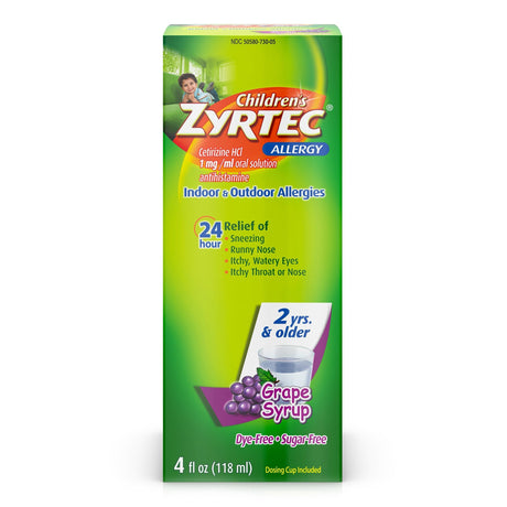 Children's Allergy Relief Zyrtec® 1 mg / 1 mL Strength Solution 4 oz. - BeHope