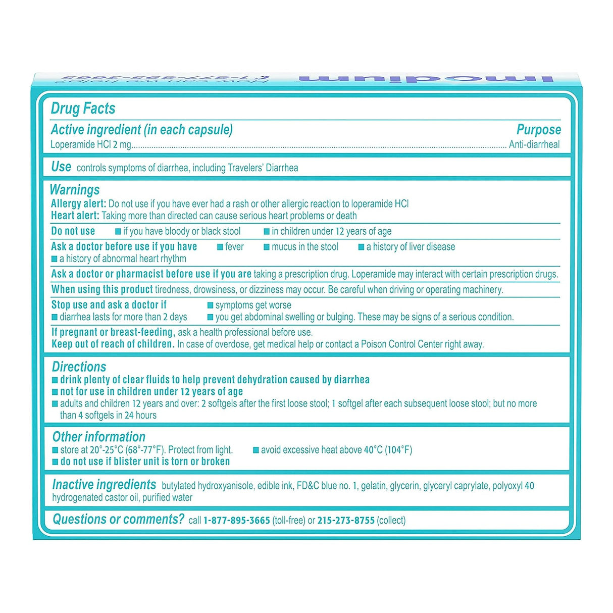 Anti-Diarrheal Imodium® A-D 2 mg Strength Caplet 24 per Box - BeHope