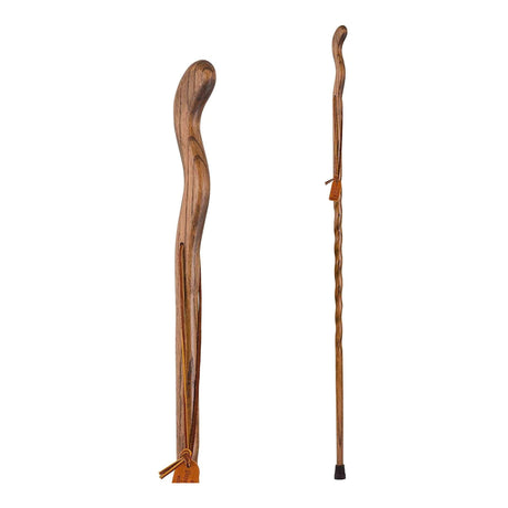 Walking Stick Brazos™ Twisted Fitness Walker Wood 48 Inch Height Brown - BeHope