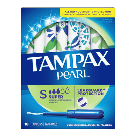 Tampon Tampax® Pearl Super Absorbency Plastic Applicator Individually Wrapped - BeHope