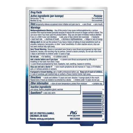 Sore Throat Relief Vicks® VapoCOOL™ Lozenge - BeHope