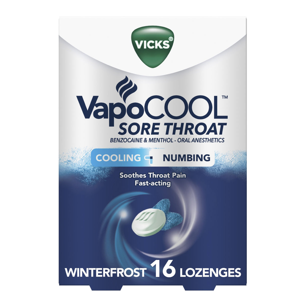 Sore Throat Relief Vicks® VapoCOOL™ Lozenge - BeHope