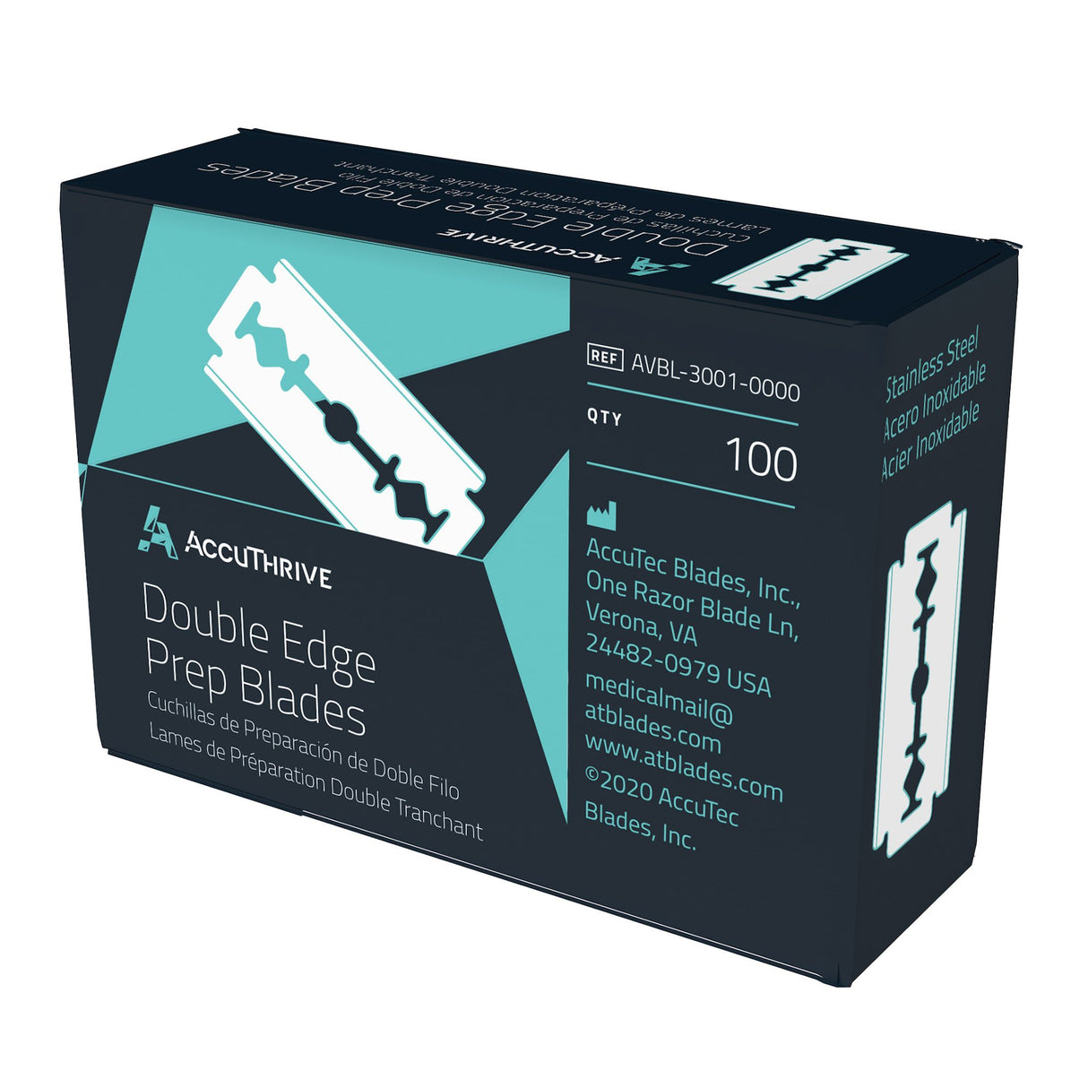 Surgical Prep Blade AccuThrive® For Surgical Prep Handles Double Edge NonSterile - BeHope