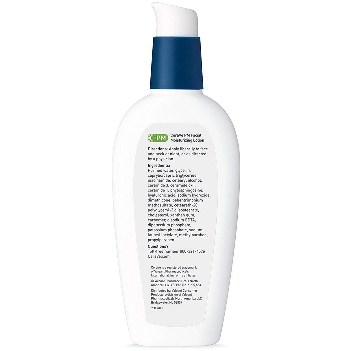Facial Moisturizer CeraVe® PM 3 oz. Pump Bottle Unscented Lotion - BeHope