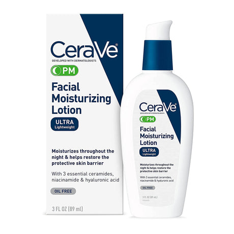 Facial Moisturizer CeraVe® PM 3 oz. Pump Bottle Unscented Lotion - BeHope