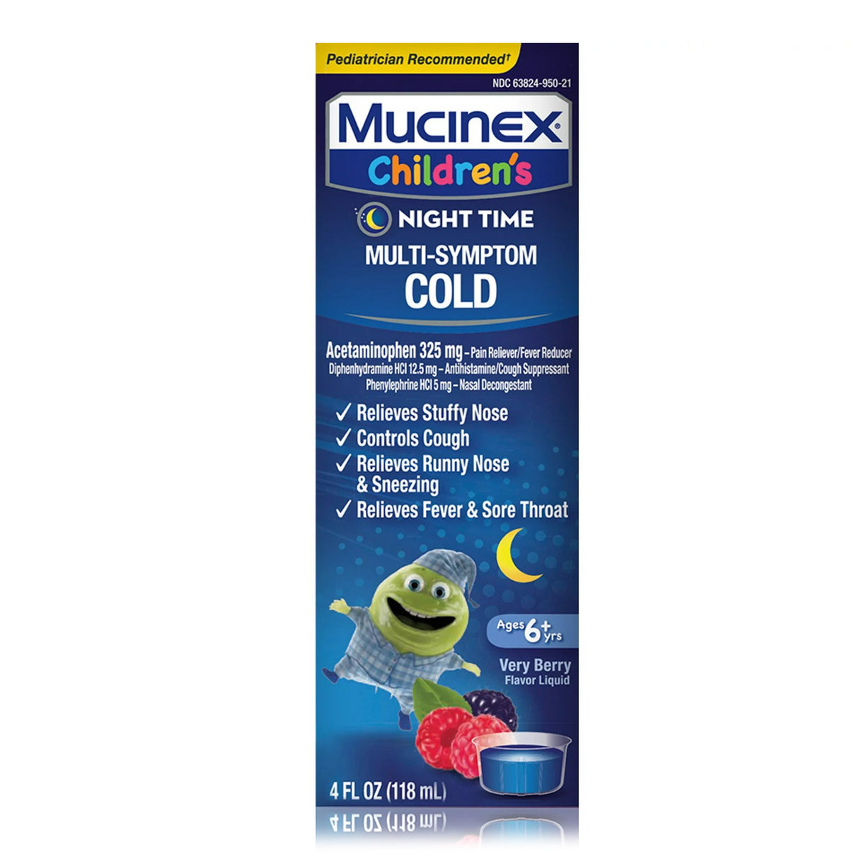 Children's Cold and Cough Relief Children's Mucinex® Nighttime Multi-Symptom Cold 325 mg - 12.5 mg - 5 mg / 10 mL Strength Liquid 4 oz. - BeHope