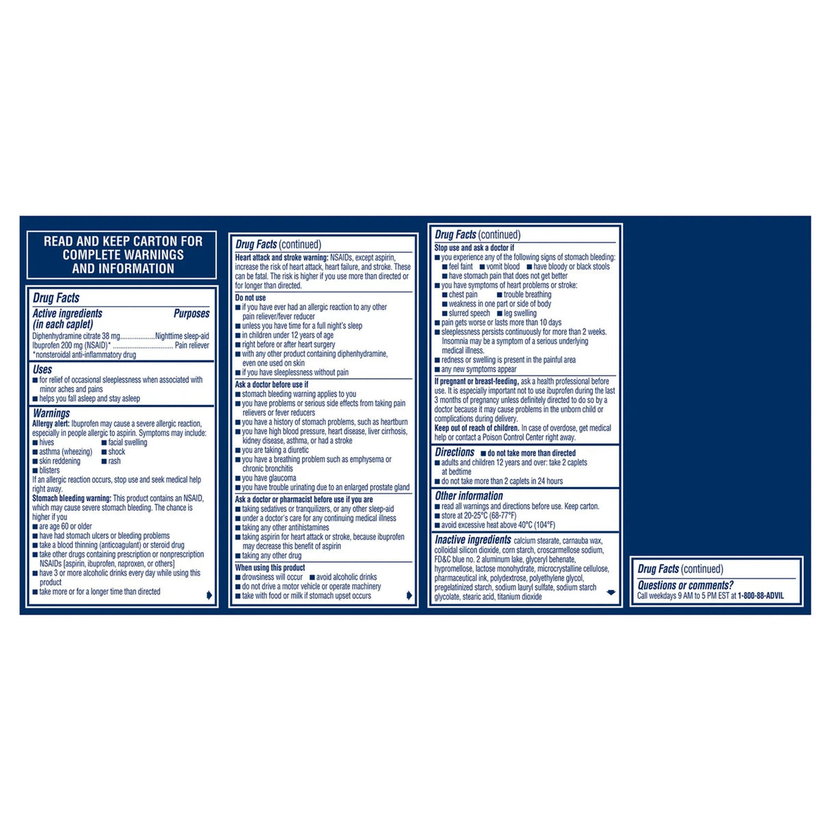 Night Time Pain Relief Advil® PM 200 mg - 38 mg Strength Ibuprofen Capsule - BeHope