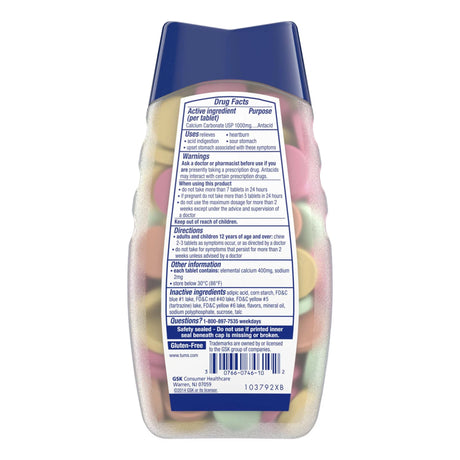 TUMS Fast-Acting Chewable Antacid for Heartburn and Indigestion Relief - BeHope