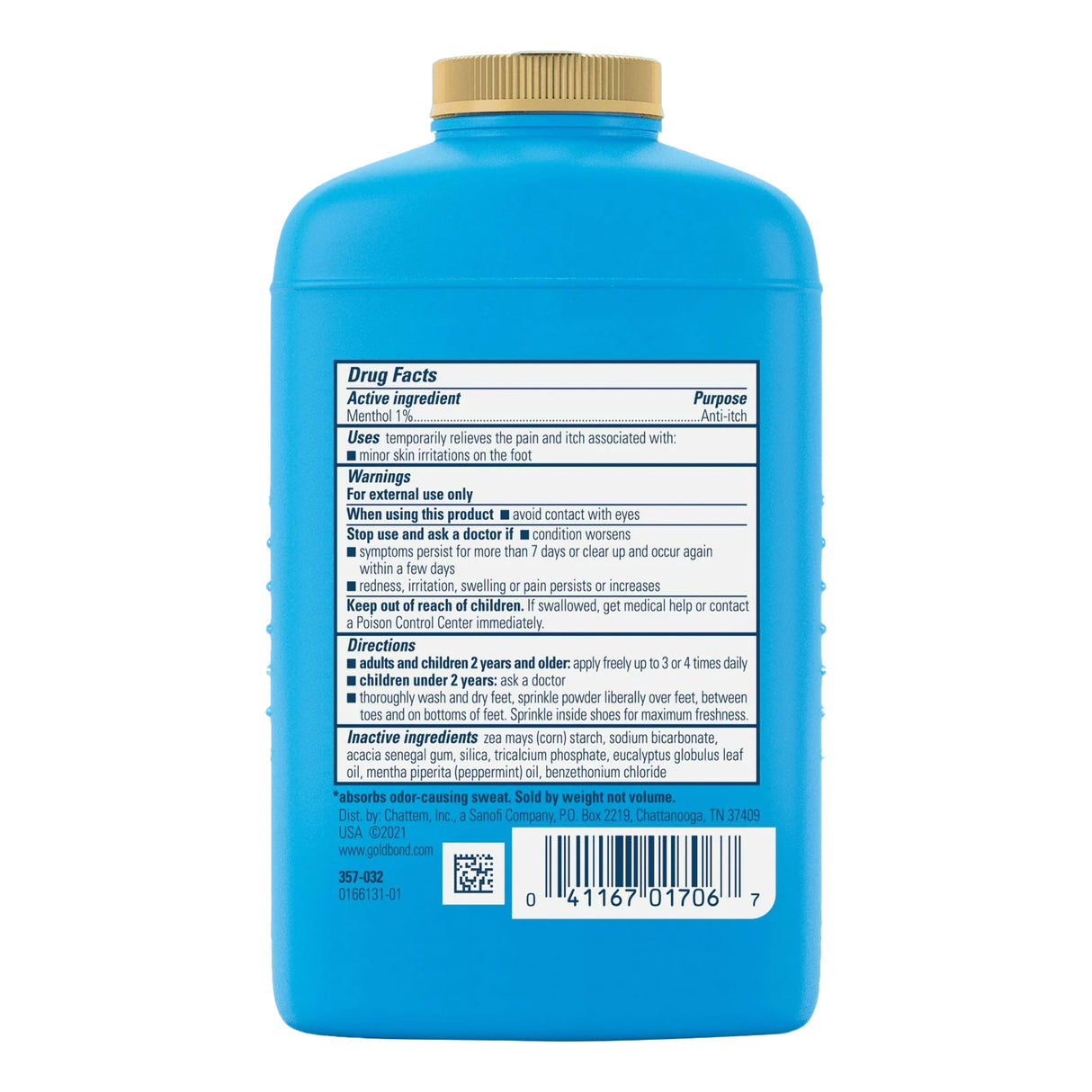 Foot Powder Gold Bond® Maximum Strength 4 oz. Scented Shaker Bottle Menthol 1% - BeHope