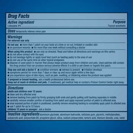 Topical Pain Relief Aspercreme® 4% Strength Lidocaine Patch - BeHope