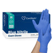 Exam Glove CareStock™ Medium NonSterile Nitrile Standard Cuff Length Textured Fingertips Blue Chemo Tested - BeHope