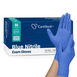 Exam Glove CareStock™ Medium NonSterile Nitrile Standard Cuff Length Textured Fingertips Blue Chemo Tested - BeHope