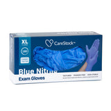 Exam Glove CareStock™ X-Large NonSterile Nitrile Standard Cuff Length Textured Fingertips Blue Chemo Tested - BeHope