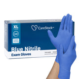Exam Glove CareStock™ X-Large NonSterile Nitrile Standard Cuff Length Textured Fingertips Blue Chemo Tested - BeHope
