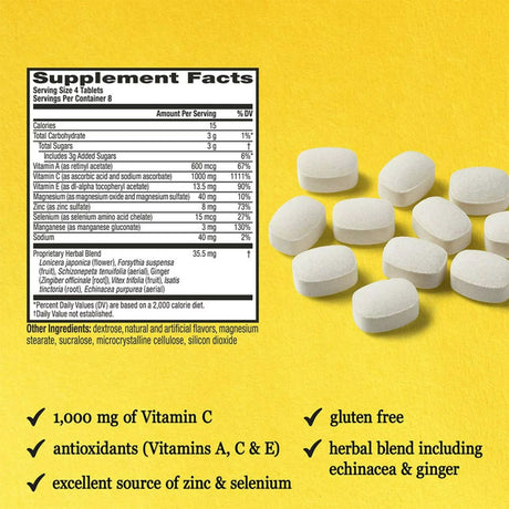 Immune Support Airborne® Citrus Flavor Chewable Tablets - BeHope