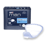 Bladder Control Pad Seni® Man Active Light 7-1/2 X 9-3/10 Inch Light Absorbency Super Absorbent Core One Size Fits Most - BeHope