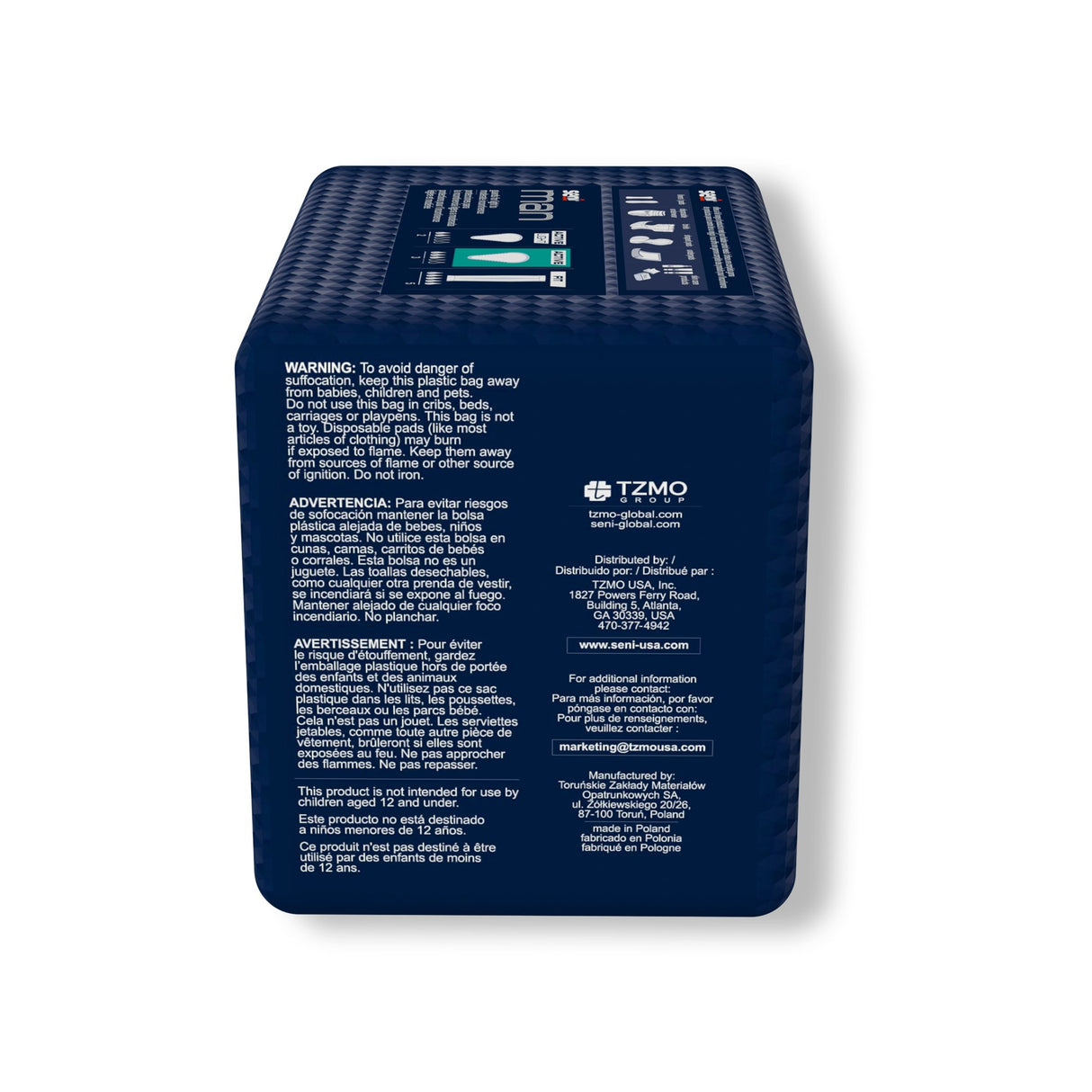 Bladder Control Pad Seni® Man Active 8-9/10 X 10-3/5 Inch Moderate Absorbency Super Absorbent Core One Size Fits Most - BeHope