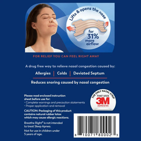 Allergy Relief Breathe Right® Extra Strength Drug-Free Nasal Strips - BeHope