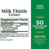 Dietary Supplement Nature's Bounty® Milk Thistle 1,000 mg Strength Capsule 50 per Bottle - BeHope