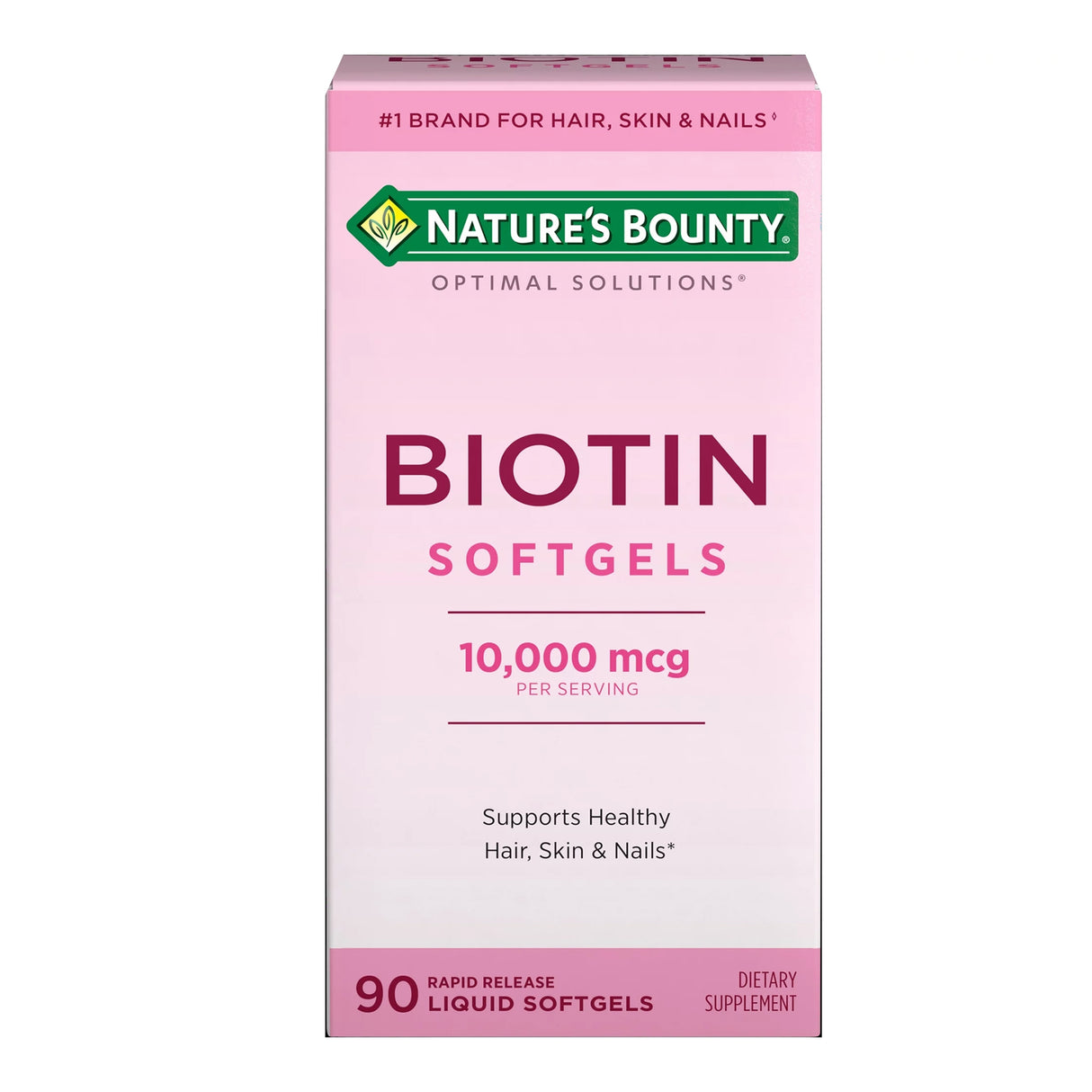 Vitamin Supplement Nature's Bounty® Biotin 10,000 mcg Strength Softgel 90 per Bottle - BeHope