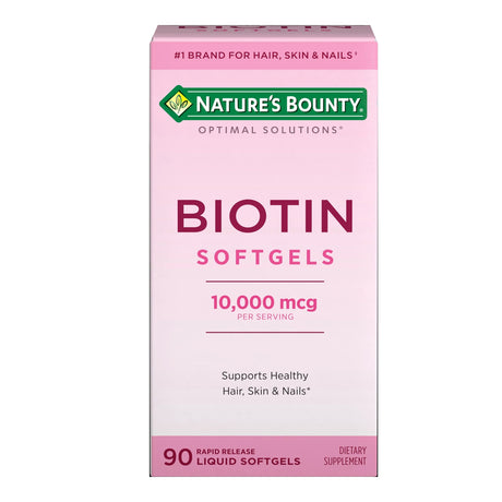 Vitamin Supplement Nature's Bounty® Biotin 10,000 mcg Strength Softgel 90 per Bottle - BeHope