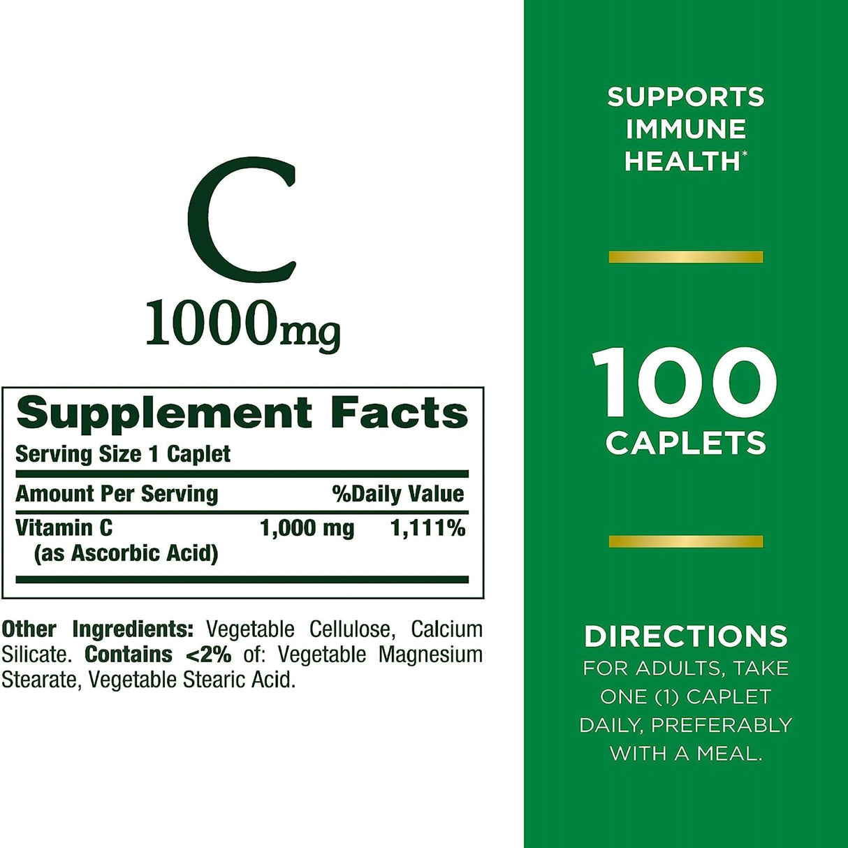 Vitamin C Supplement Nature's Bounty® 1,000 mg Strength Capsule 100 per Bottle - BeHope