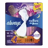 Feminine Pad Always® Radiant with FlexFoam Overnight / With Wings Heavy Absorbency - BeHope