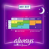 Feminine Pad Always® Radiant with FlexFoam Overnight / With Wings Heavy Absorbency - BeHope