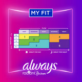 Feminine Pad Always® Radiant Flexfoam With Wings Worry-Free Protection - BeHope