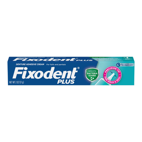 Denture Adhesive Fixodent® Plus Breath Bacteria Guard Food Seal Cream - BeHope
