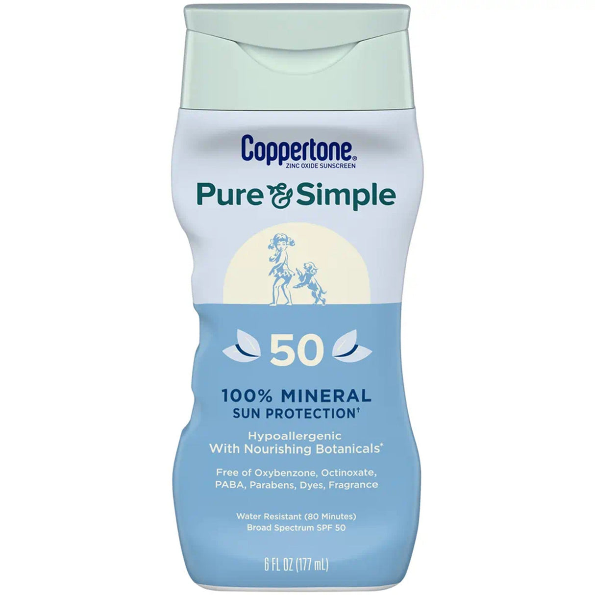 Sunscreen Coppertone® Pure and Simple SPF 50 Lotion 6 oz. Bottle - BeHope