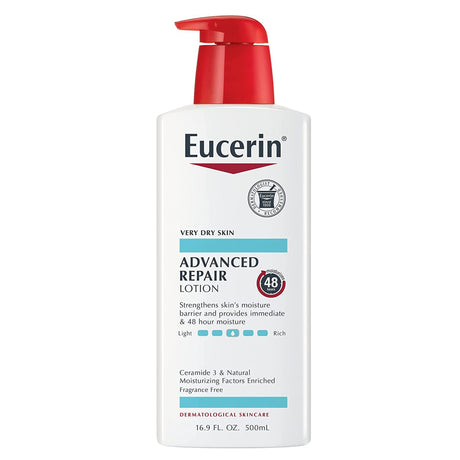 Hand and Body Moisturizer Eucerin® Advanced Repair 16.9 oz. Pump Bottle Unscented Lotion - BeHope