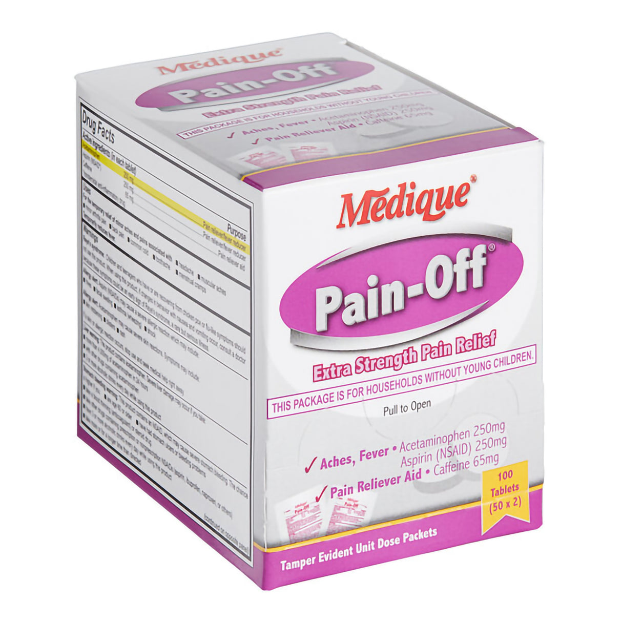 Pain-off® Acetaminophen Aspirin Caffeine Tablets for Headache Migraine Relief - BeHope