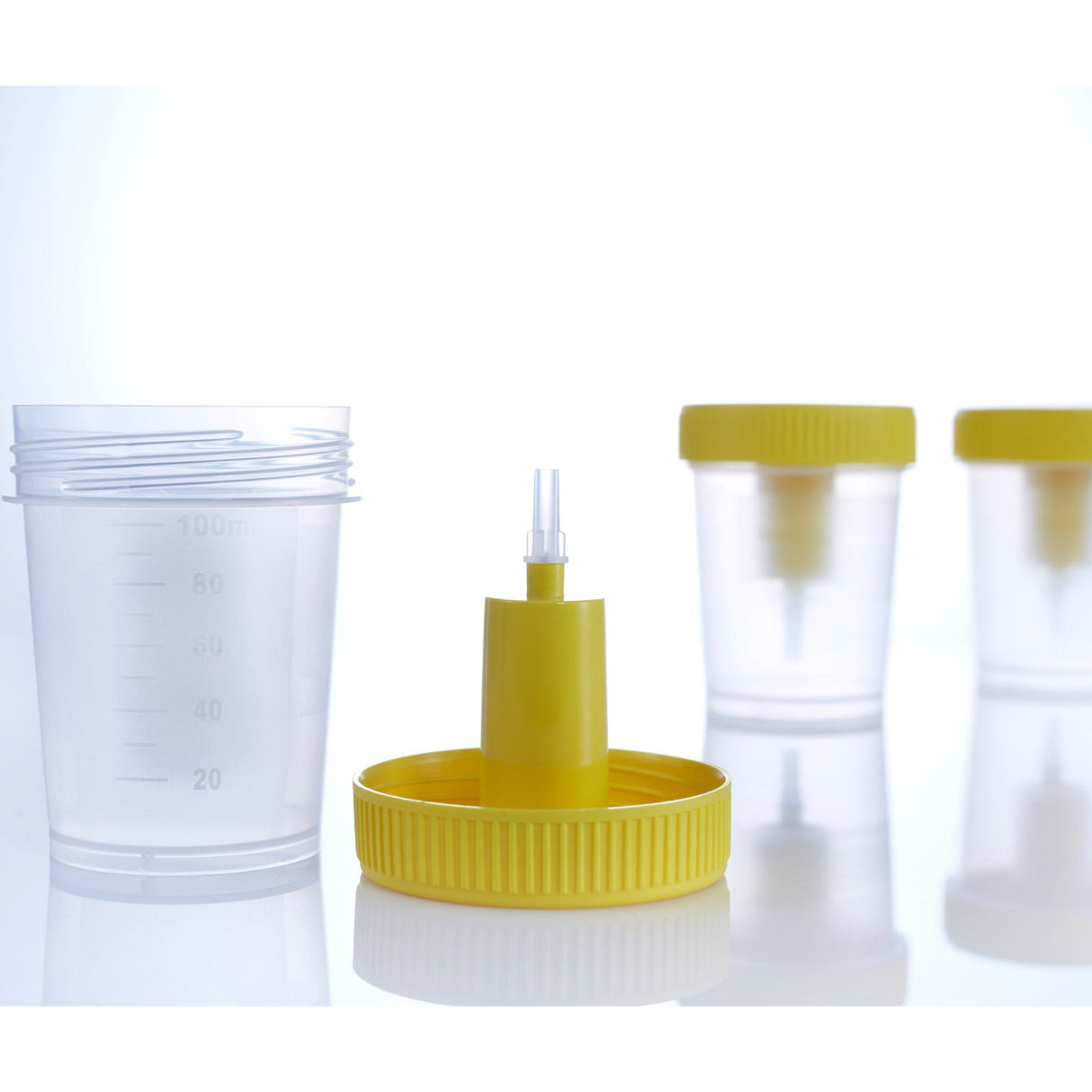 Urine Specimen Container with Integrated Transfer Device 100 mL (3.4 oz.) Screw Cap Patient Information NonSterile - BeHope