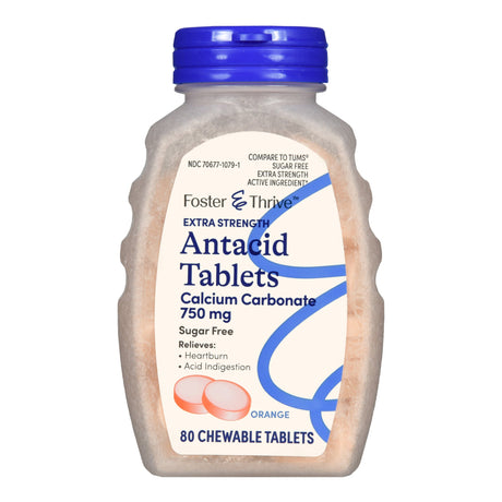Antacid Foster & Thrive™ Extra Strength Calcium Carbonate Sugar-Free Chewable Tablets - BeHope