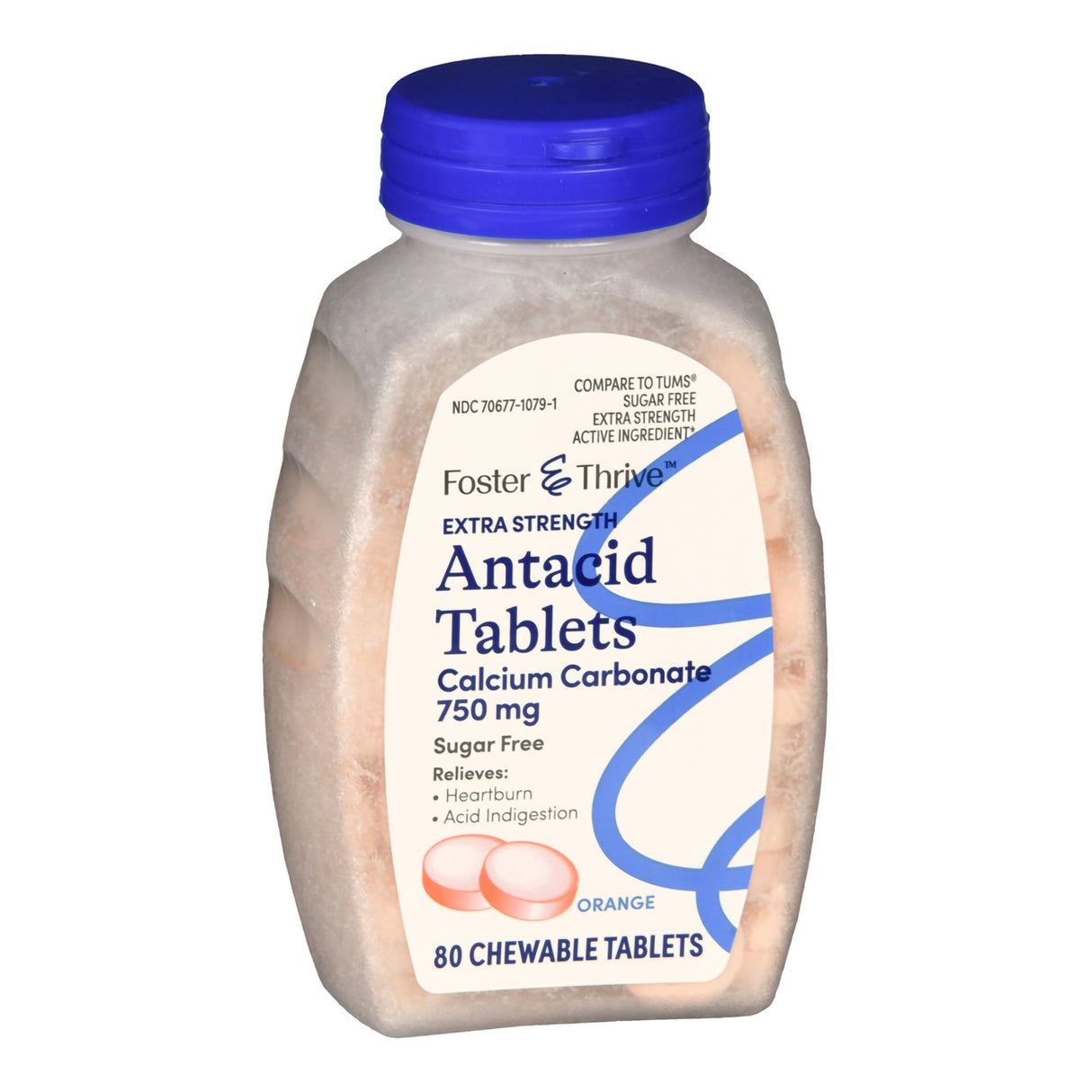 Antacid Foster & Thrive™ 750 mg - 300 mg Strength Chewable Tablet 80 per Bottle - BeHope
