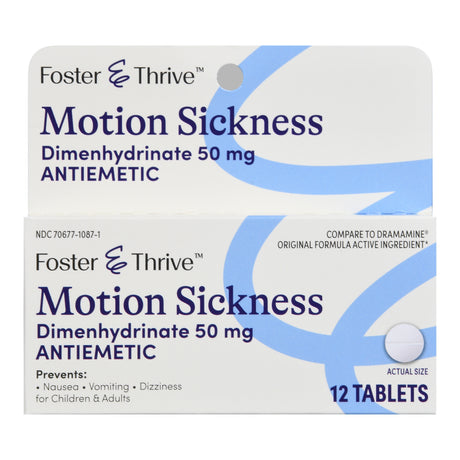 Nausea Relief Foster & Thrive™ Motion Sickness Vertigo Tablets - BeHope