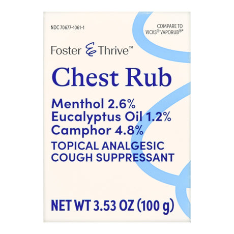 Chest Rub Foster & Thrive™ 4.8% / 2.6% / 1.2% Strength Ointment 3.5 oz. - BeHope