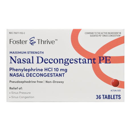 Maximum Strength Non-Drowsy Sinus Relief Tablets Foster & Thrive™ - BeHope