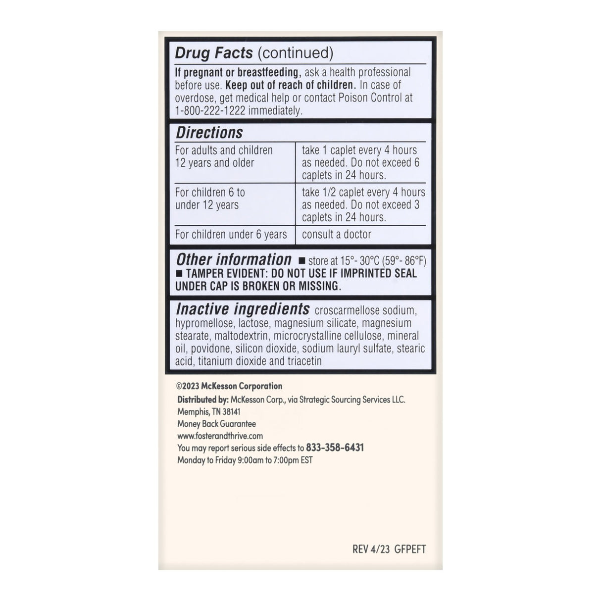 Cold and Cough Relief Foster & Thrive™ 400 mg - 10 mg Strength Tablet 50 per Box - BeHope