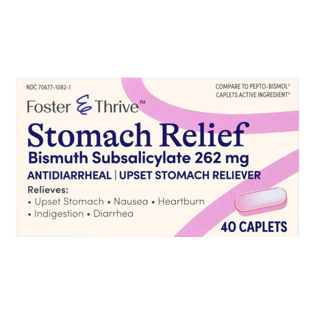 Foster & Thrive™ Stomach Relief Bismuth Subsalicylate Caplets - BeHope