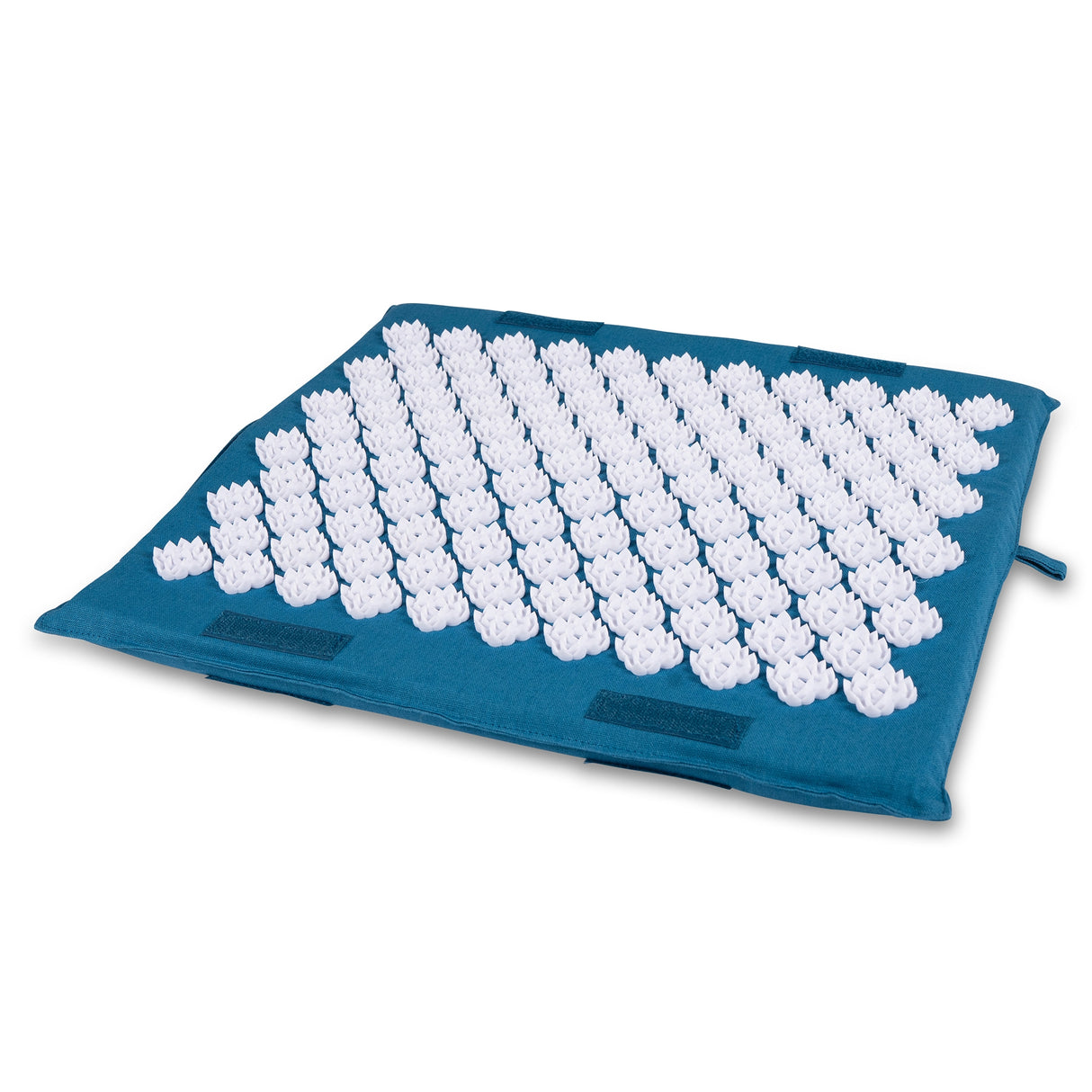 Kanjo Acupressure Foot Mat Sapphire / White Cotton-Linen Fabric / Memory Foam / Plastic 14 X 16 Inch - BeHope