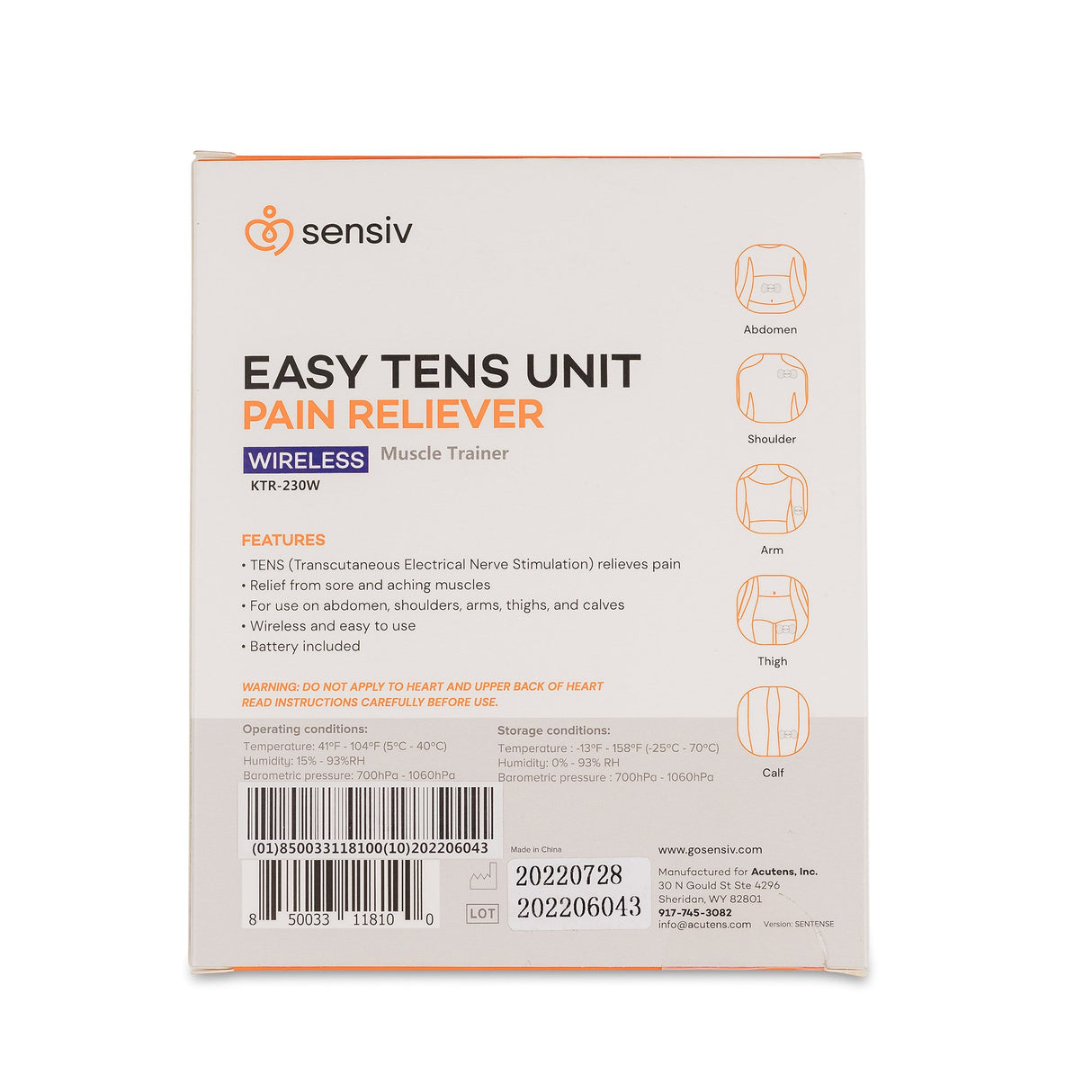 TENS Unit Sensiv Easy Relief - BeHope