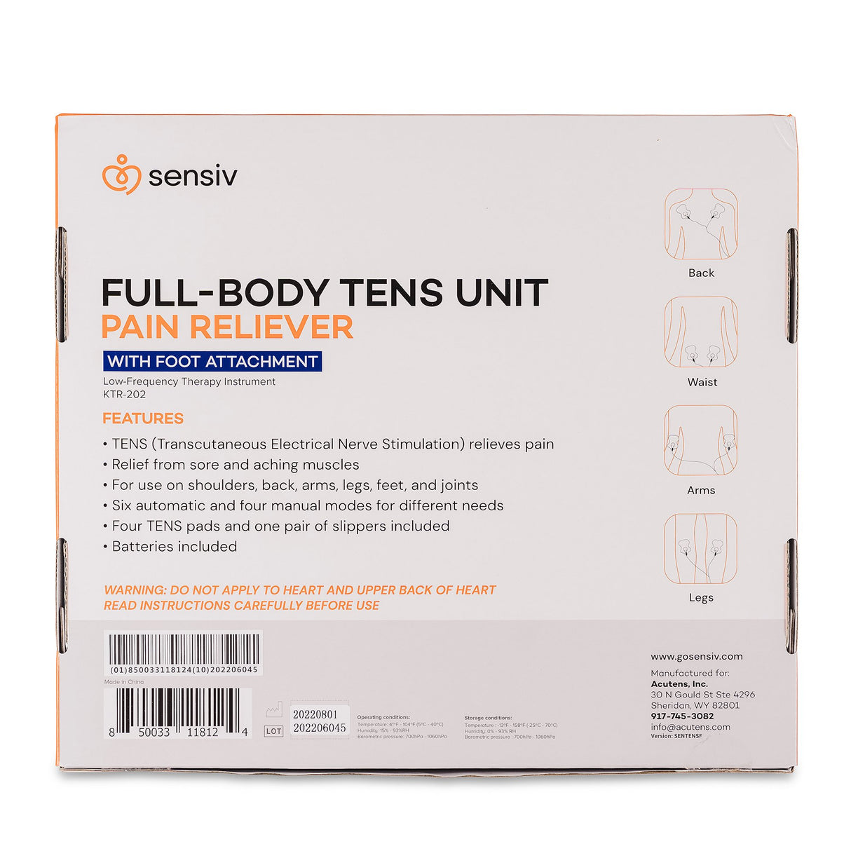 TENS Unit with Foot Attachment Sensiv Full-Body - BeHope