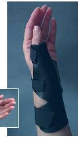 Thumb Splint One Size Fits Most Hook and Loop Closure Black - BeHope